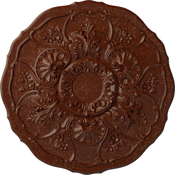 Ekena Millwork Cornelia Ceiling Medallion (Fits Canopies up to 4"), 22 1/2"OD x 1 1/2"P, Burnished Mahogany Crackle CM22CNBMC - main